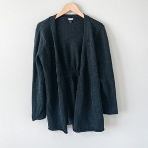 Patagonia Gray Cardigan Sweater Ruched Back Medium *Has flaws